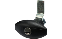 Cerradura de pulsador giratorio STS elipse para insertos de cilindro enchufables STS / Zadi con manilla pequeña negro